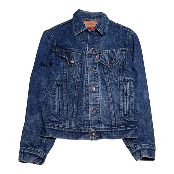 Vintage Levi's Trucker Denim Jacket 70411 0816 Flannel Lined Size 34 Made In USA - Picture 1 of 9